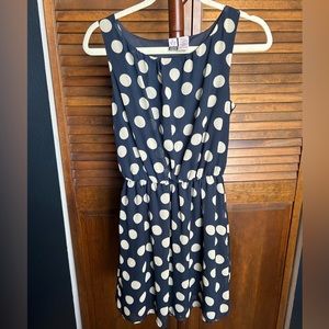 Navy Polka Dot Mini Dress